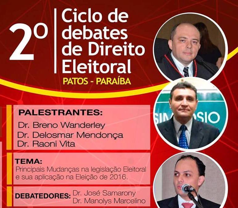 OAB-PB realizará ciclo de debates de Direito Eleitoral nas Subseções de Patos e Cajazeiras