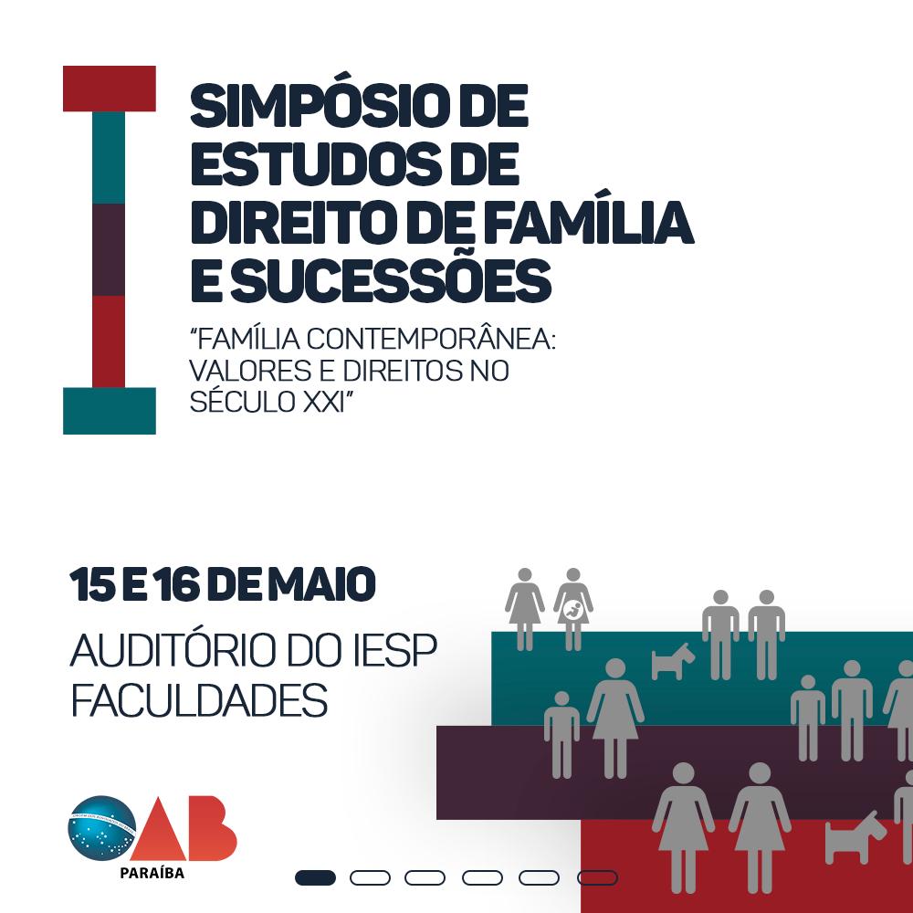 OAB-PB e ADFAS realizarão I Simpósio de Estudos de Direito de Família e Sucessões; participe