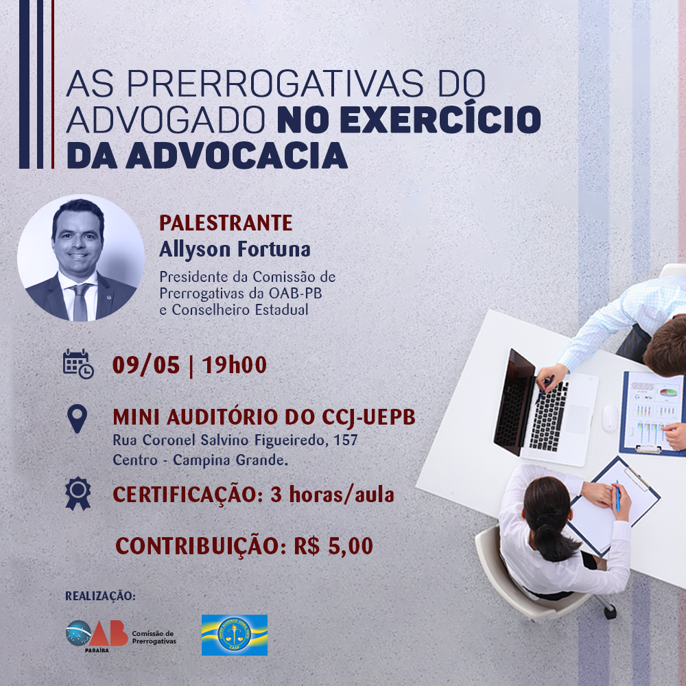 OAB-PB intensifica ações do projeto Prerrogativas nas Universidades” com palestra na UEPB