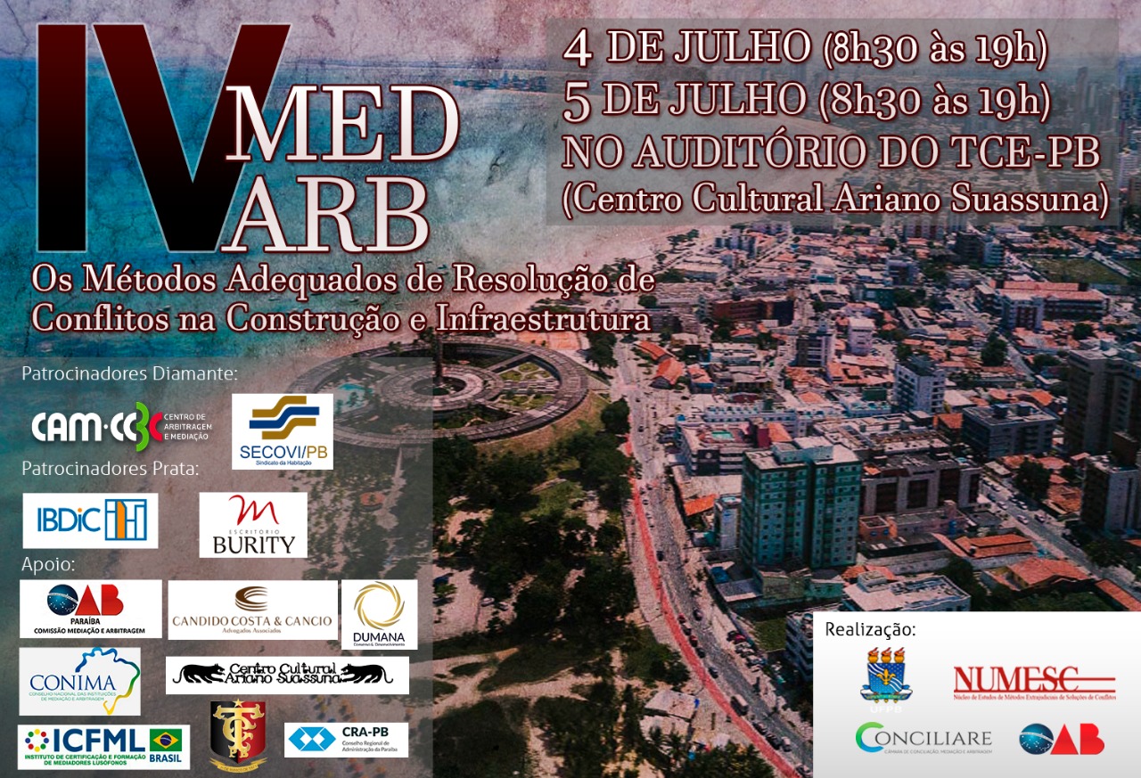 IV Seminário de Mediação e Arbitragem será realizado nos dias 4 e 5 de julho em João Pessoa; participe