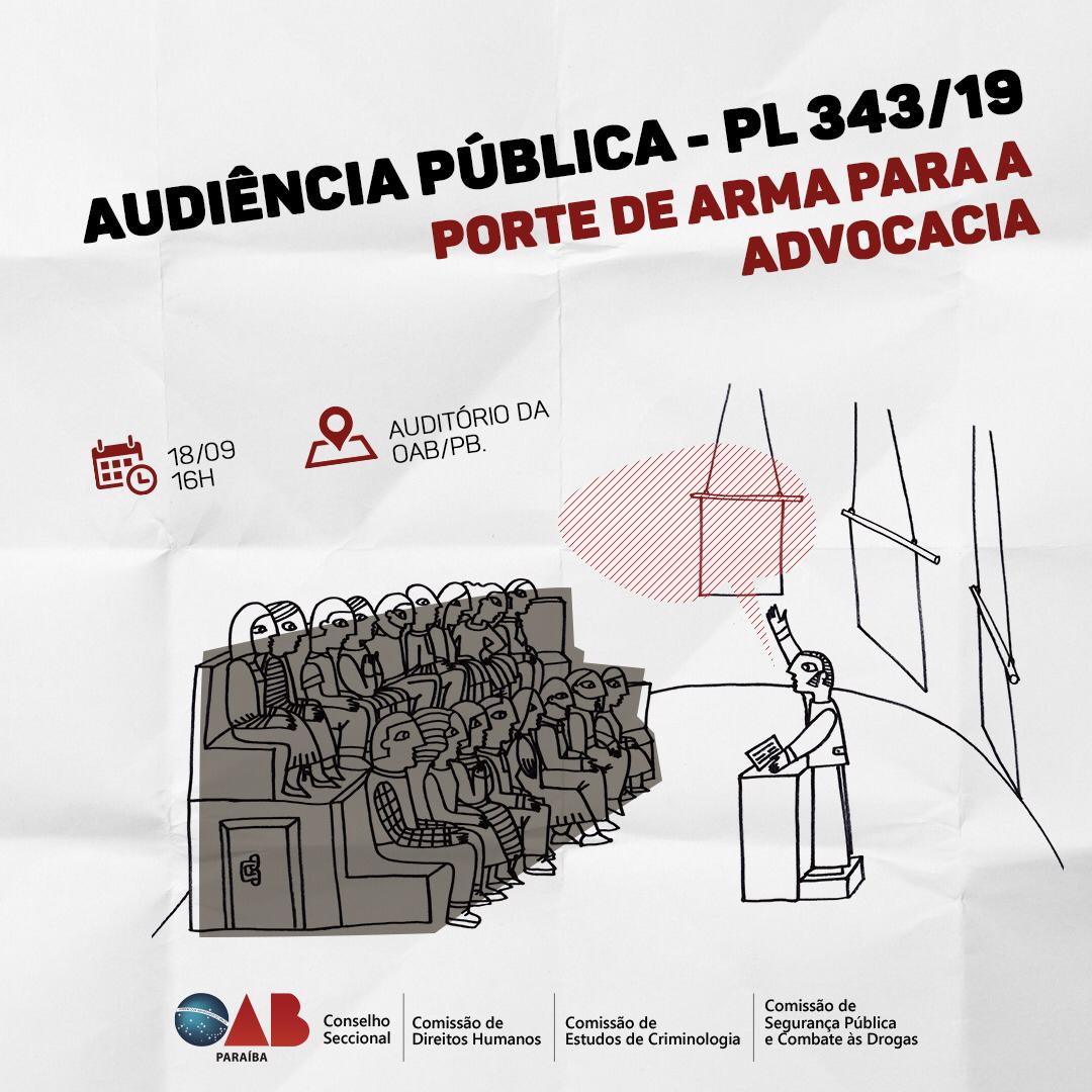 OAB-PB realiza audiência pública para debater porte de armas para advogados