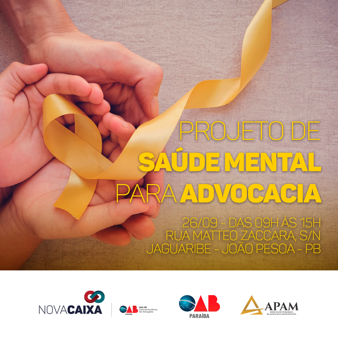 CAA-PB lança projeto de Saúde Mental para a advocacia nesta quinta