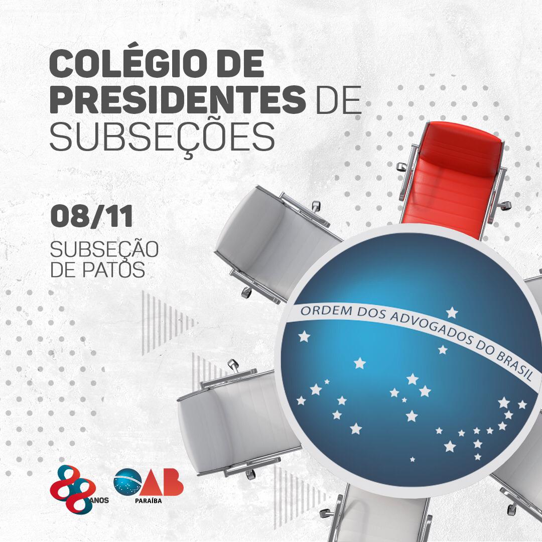 OAB-PB realiza Colégio de Presidentes e Tesoureiros de Subseções em Patos