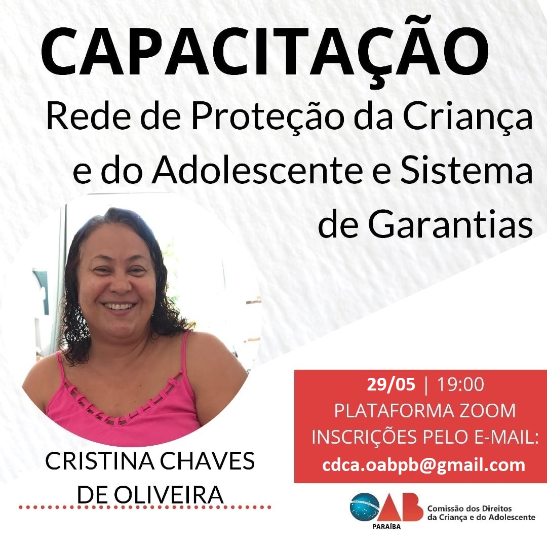 OAB-PB realizará Webinar sobre rede de proteção da criança e do adolescente e sistemas de garantias