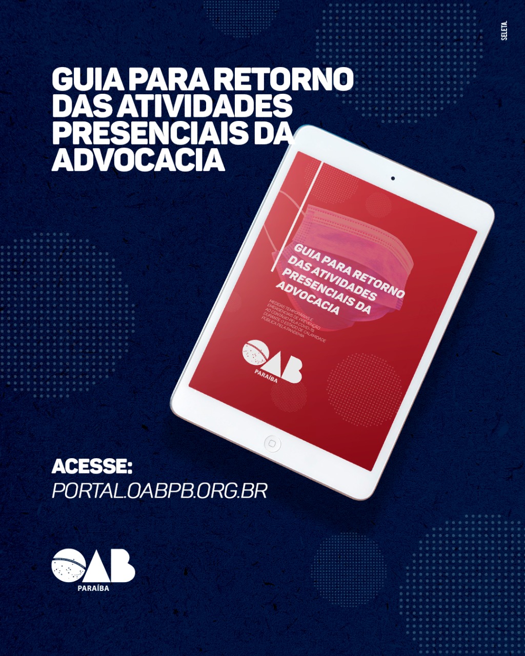 OAB-PB divulga guia de orientações para retorno das atividades presenciais da advocacia 